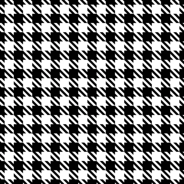 Grote Naadloze Grafische Houndstooth Patroon Zwart Wit — Stockvector