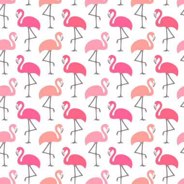 Dikişsiz desen grafik flamingolar farklı pembe renkler