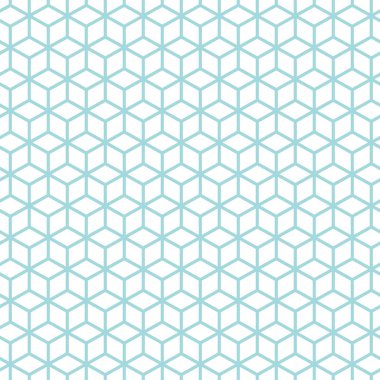 Dikişsiz desen soyut küpler mavi ve beyaz
