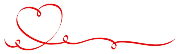 Üç swirls şerit Ile tek kaligrafi kırmızı kalp