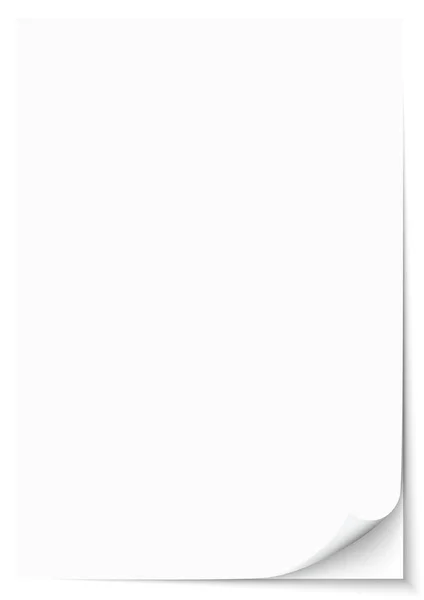 Papel Blanco Rolled Corner Bloc Notas Blanco — Vector de stock