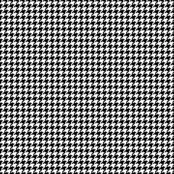 Sin Costura Poco Gráfico Pixel Hound Stooth Patrón Blanco Negro — Archivo Imágenes Vectoriales