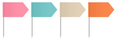 Set Dört Pins Bayraklar Ok Metal Stick Retro Renkler ile