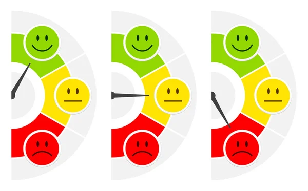 Tres Caras Color Barómetro Opinión Pública Vertical Derecha — Vector de stock