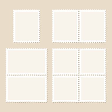 Dört Pul set tek ve çift bej