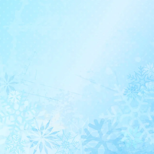 Fondo Cuadrado Invierno Con Copos Nieve Puntos Azul — Vector de stock