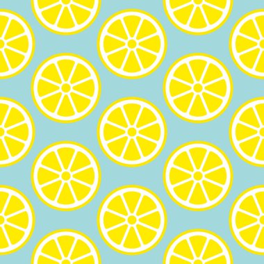 Soyut Dikişsiz Desen Limon Dilimleri Sarı Ve Mavi