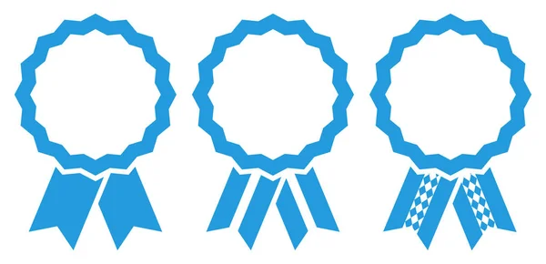 Set Tres Distintivos Gráficos Oktoberfest Award Frame Blue — Vector de stock