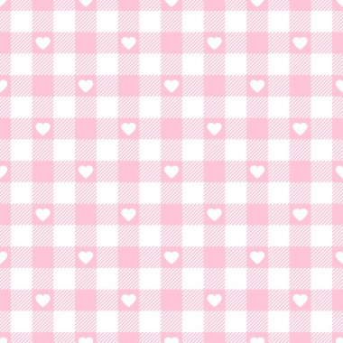 Hearts Pembe ve Beyaz ile Sorunsuz Desen Kontrol