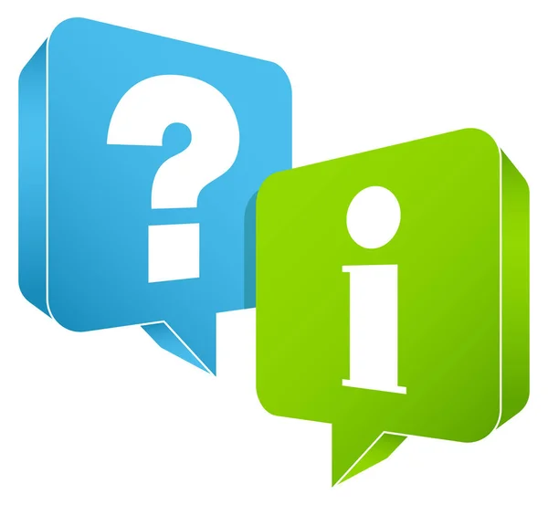 Speech Bubbles Question Information Blue Green — Stock Vector