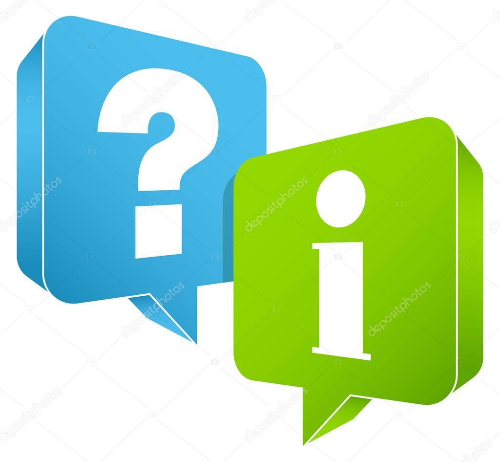 Speech Bubbles Question Information Blue And Green Inside