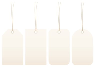 Bej dizeleri Ile dört bej hangtag seti