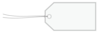 Yatay açılı beyaz etiket gri kenarlık String Ile