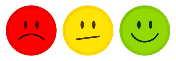 Three Buttons Faces Mood Color Diagonal Mouth