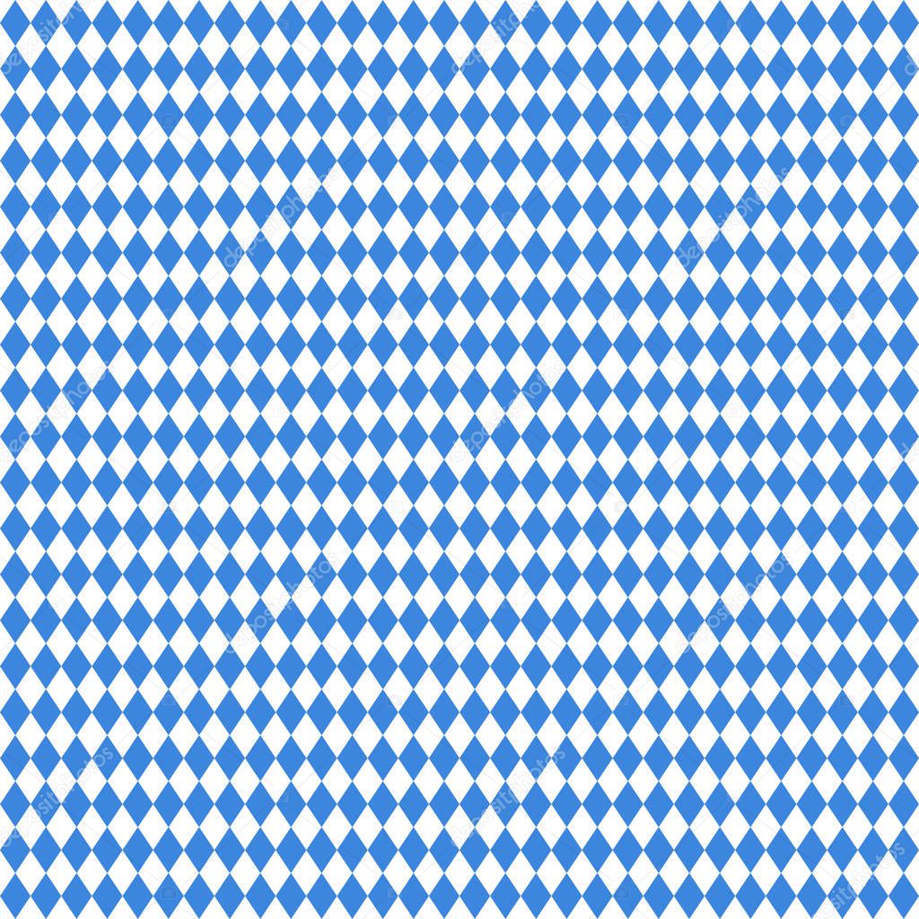 Seamless Big Straight Diamond Pattern Oktoberfest Blue And White