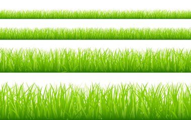 Set Dört Yeşil Meadows Banner Düz