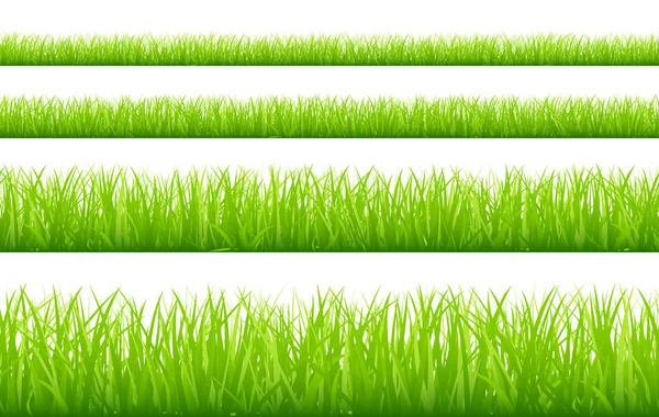 Set Van Vier Groene Weiden Banner Straight — Stockvector