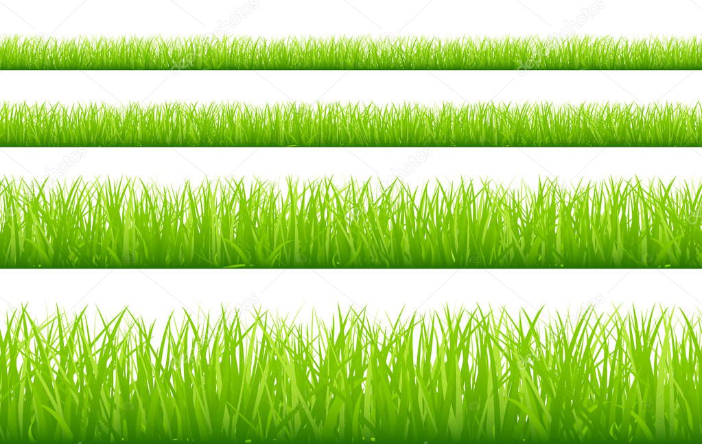 Set Of Four Green Meadows Banner Straight