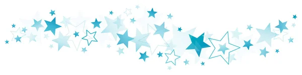 Frontière Horizontale Grandes Petites Étoiles Bleues — Image vectorielle