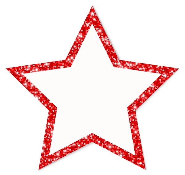 Cadre Unique Étoile Rouge Scintillant Brillant — Image vectorielle