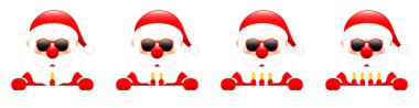 Advent Mumlar ile Banner Noel Baba Güneş Gözlüğü