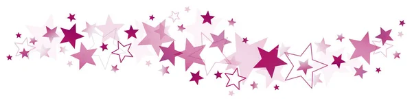 Frontière Horizontale Grandes Petites Étoiles Violettes — Image vectorielle