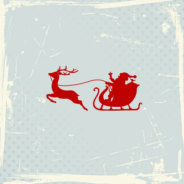 산타와 스크래치 빨간색과 파란색 — 스톡 벡터
