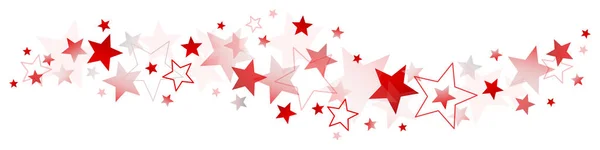 Frontière Horizontale Étoiles Rouges Foncées Grandes Petites — Image vectorielle