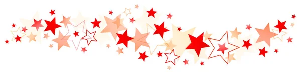 Frontière Horizontale Grandes Petites Étoiles Rouges — Image vectorielle