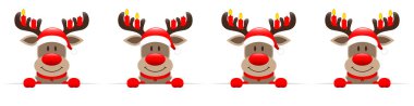 Karıncada Advent mumları olan Banner Ren Geyiği