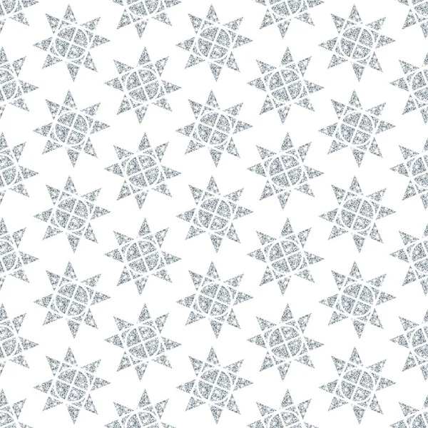 Kusursuz desenli Büyük Gümüş Noel Yıldızları Parıltısı