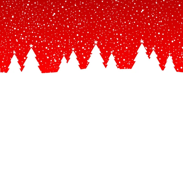 Χειμερινό Δάσος Χιονοπτώσεις Κόκκινο Και Λευκό — Διανυσματικό Αρχείο