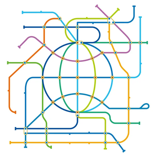 Ilustración vectorial del mapa del metro de la ciudad de Cosmo . — Vector de stock