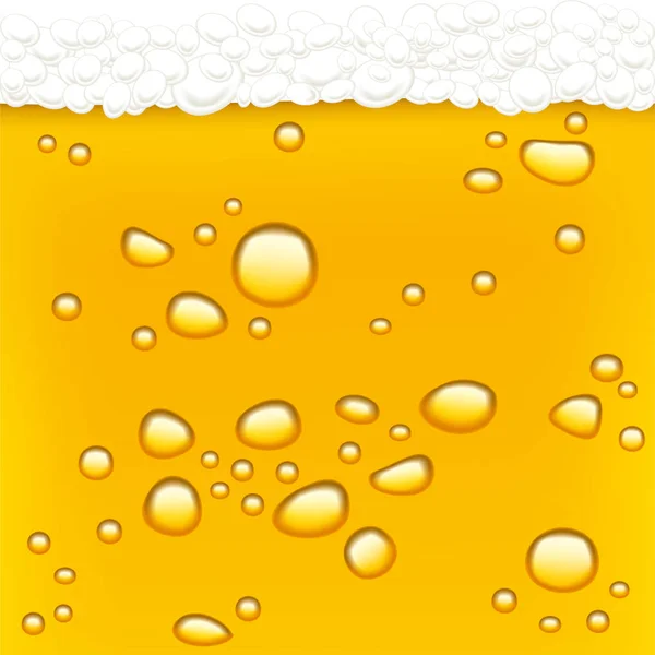 Gotas de cerveza. Cerveza rubia y espuma. Contexto . — Vector de stock