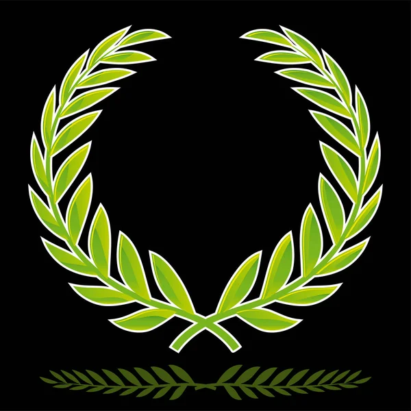Laurel wreath icon isolated on black. Editable lineal form. — Stockový vektor