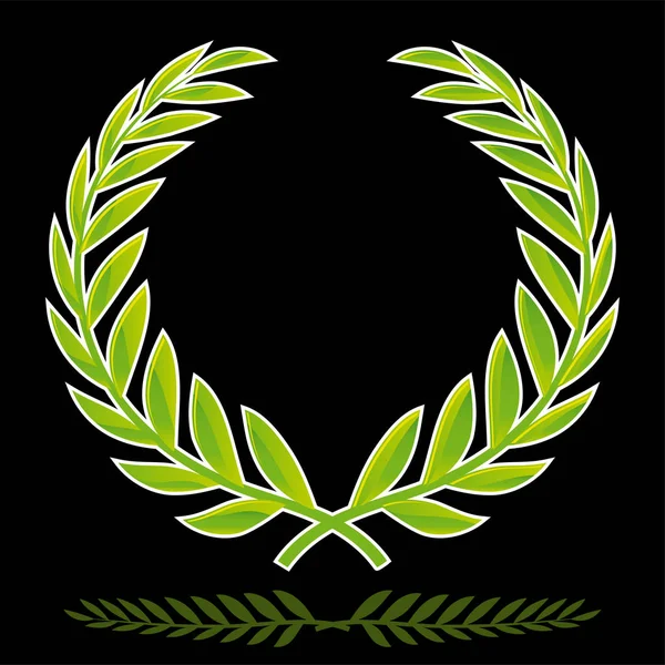 Laurel wreath icon isolated on black. Editable lineal form.