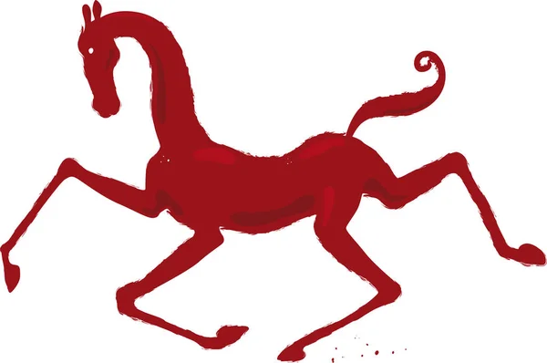 仿古风格的马戏团红马插图. — 图库矢量图片