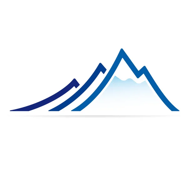 Blue Mountain Ridge icon in platte stijl. — Stockvector