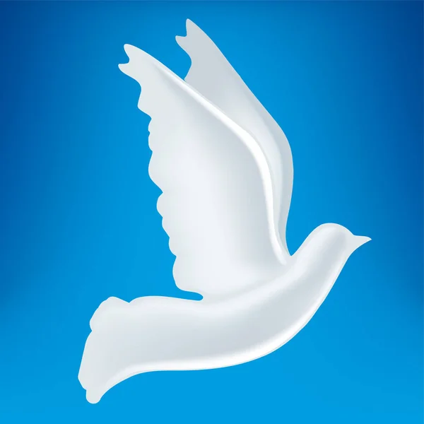 Ilustração 3D do símbolo pomba paz branca . — Vetor de Stock