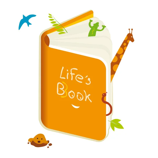 Metaphor of nature Book of animal and vegetal life. — Stock Vector