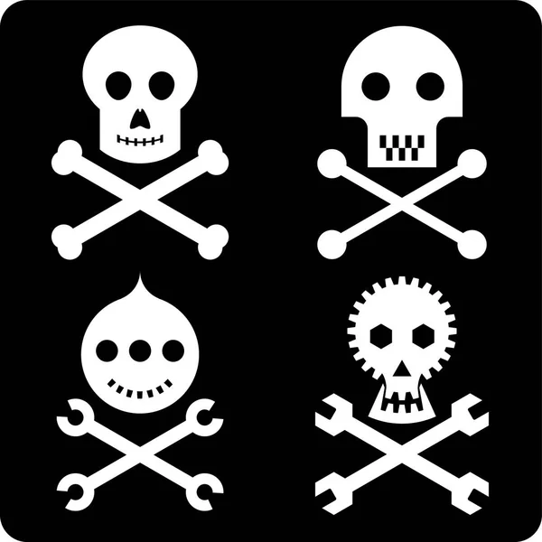 Four fantastic and plain simple skull icons. — Stock Vector