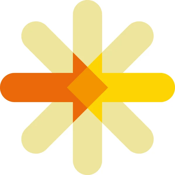 Flecha símbolo asterisco en colores suaves y cálidos . — Vector de stock