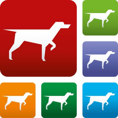 Arama simgesi. Bloodhound alarm pozisyonunda. Varyasyon -ları.