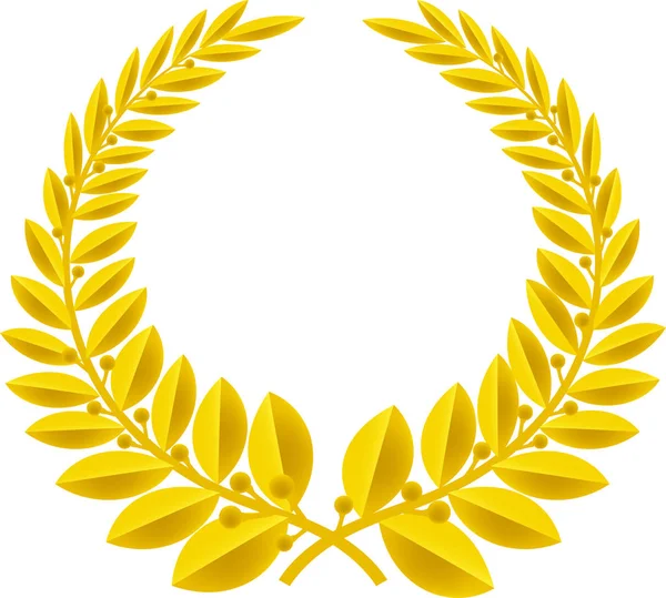 Geometrische laurier krans symbool geïsoleerd. Kleur goud. — Stockvector