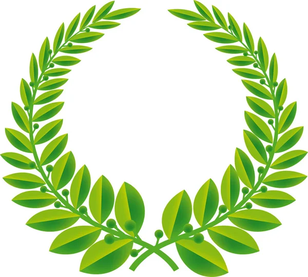 Geometrische laurier krans symbool geïsoleerd. Kleur groen. — Stockvector