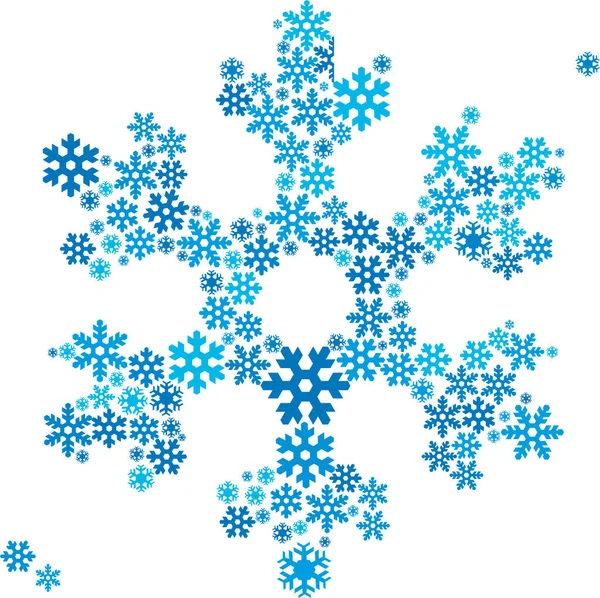 Özyinelemeli parçalardan yapılmış mavi tonlarda kar tanesi simgesi.