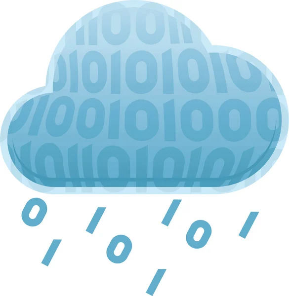 Símbolo de cloud computing. Lluvia de datos desde la nube . — Archivo Imágenes Vectoriales