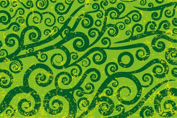 Tourbillon texture antique dans les tons verts. Modèle de fond . — Image vectorielle
