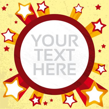 Sirk tarzı arkaplan olarak dairesel kopyalama alanı.