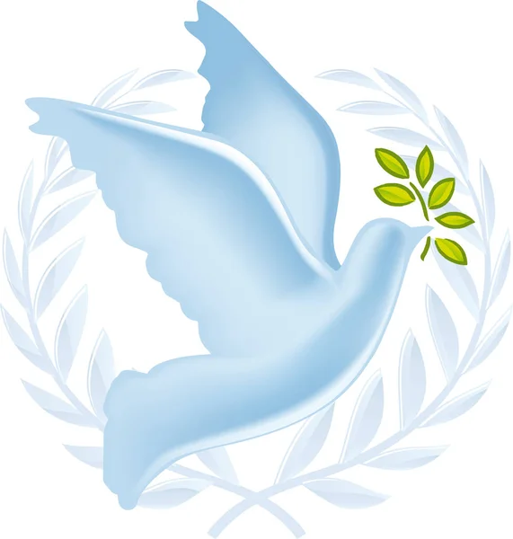 Icono de paz dobe en estilo gradiente con corona de laurel . — Vector de stock